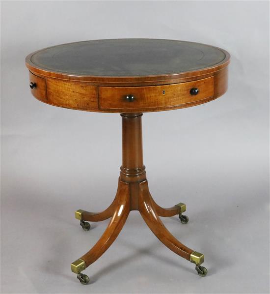 A Regency mahogany drum top occasional table, W.2ft 4in. H.2ft 6in.